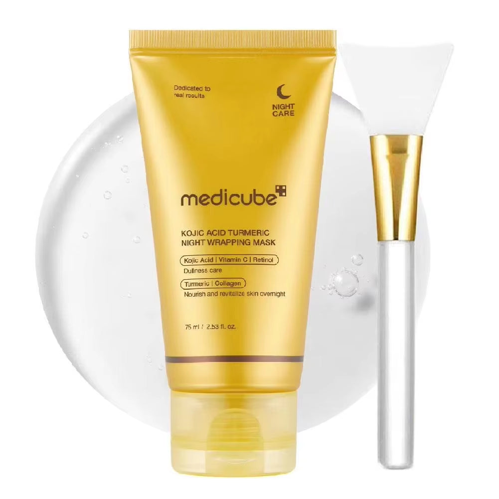 Medicube Turmeric VC Collagen Peel Mask with Brush Improve Dullness Oil Control Hydrating Moisturizing Brightening Peel-Off Mask