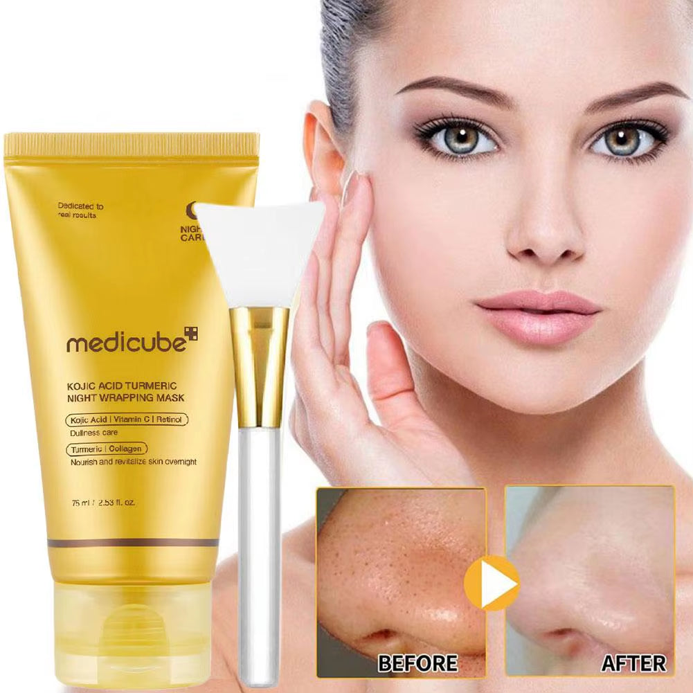 Medicube Turmeric VC Collagen Peel Mask with Brush Improve Dullness Oil Control Hydrating Moisturizing Brightening Peel-Off Mask